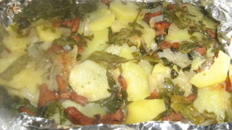 Рецепт картофеля с руколой и лисичками