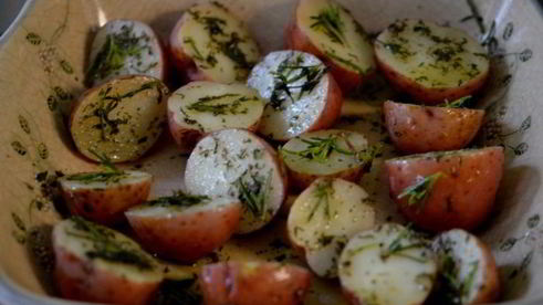 картофель с травами