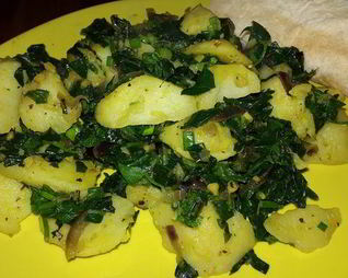 Картофель со шпинатом