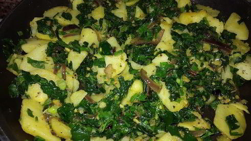 картофель со шпинатом