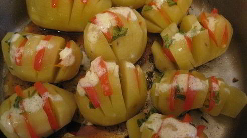 картофель веером