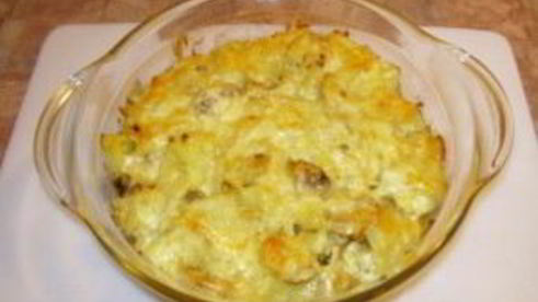 картошка с грибами и сыром в духовке