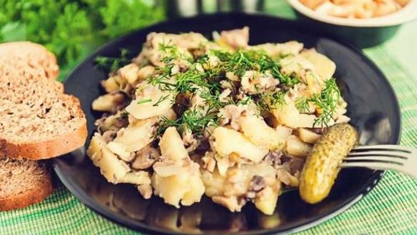 Рецепт Картошки с шампиньонами жареная