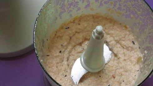 красный рис с креветочным кремом