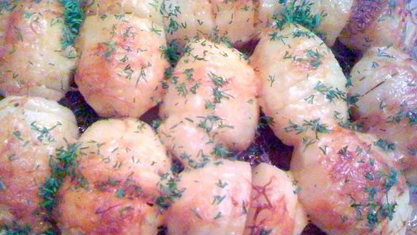 Рецепт Печеной картошки с сыром в духовке