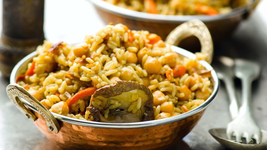 Рецепт риса с индейкой и грибами