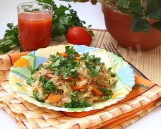 Рис с капустой и овощами Лаханоризо