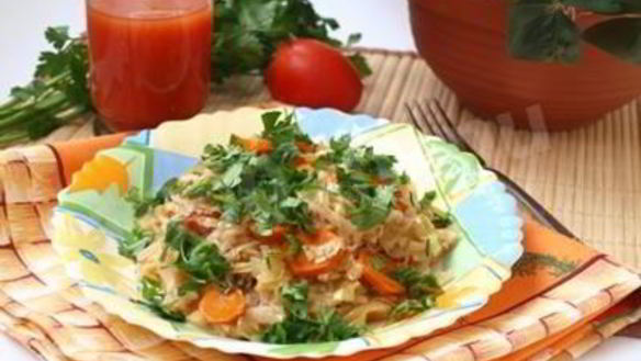 Рецепт Риса с капустой и овощами Лаханоризо