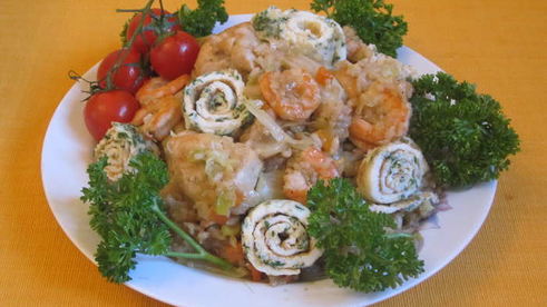 рис с курицей и овощами летние фантазии