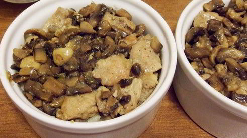 рис с шампиньонами и индейкой