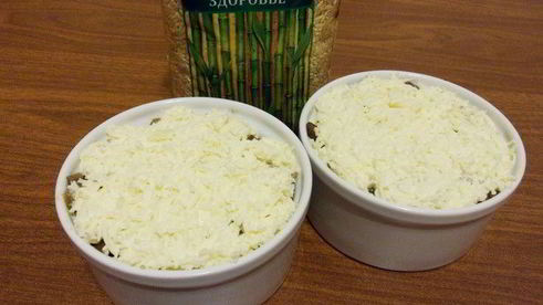 рис с шампиньонами и индейкой