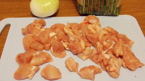 рис с шампиньонами и индейкой