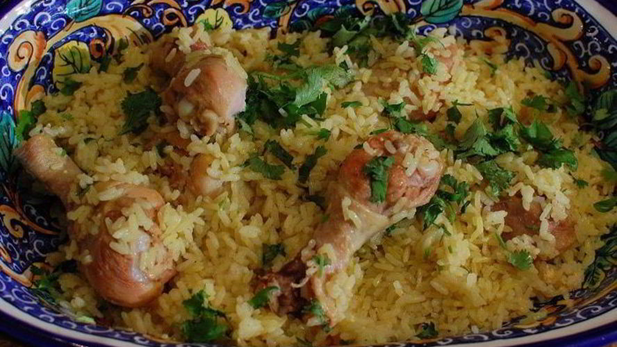 Рецепт риса с цыпленком и пряностями