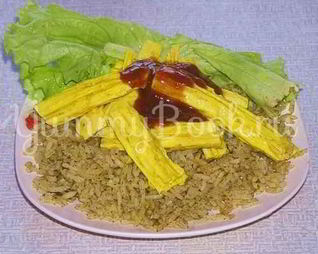 Рис зеленый с золотистой спаржей