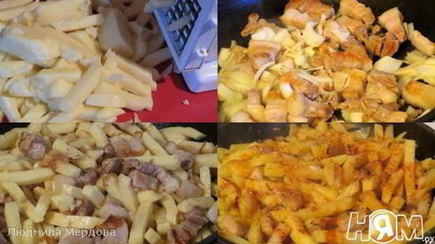 жареная картошка на сале