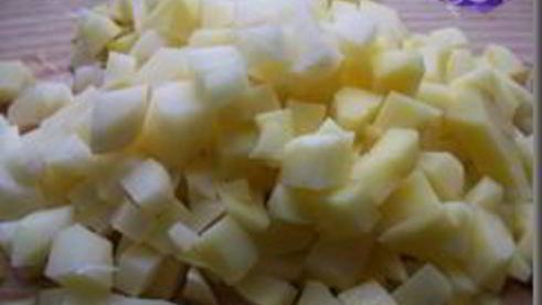 жареная картошка с куриным филе