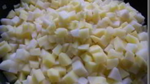 жареная картошка с куриным филе