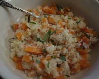 Зимний рис с тыквой и кедровыми орехами