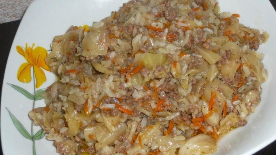 Рецепт ленивых голубцов в мульте