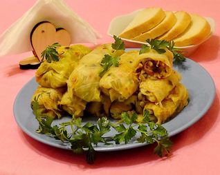 Постные голубцы с грибами и рисом