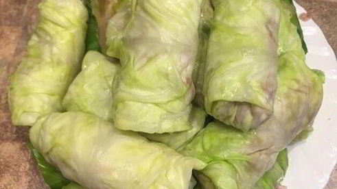 запеченные голубцы с зеленой гречкой и тофу