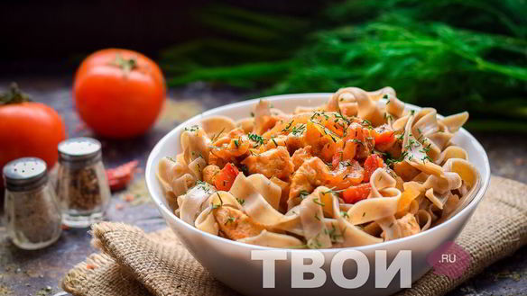 Рецепт Гречневой лапши с курицей и овощами