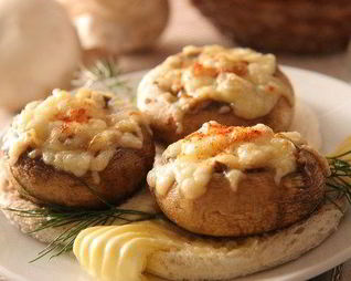 Фаршированные грибы на гриле