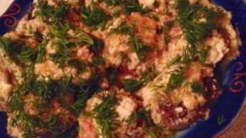 грибы, фаршированные ветчиной и сыром