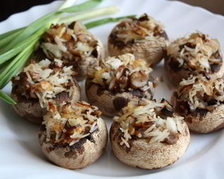 Постные фаршированные шампиньоны