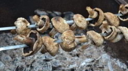 шампиньоны на мангале