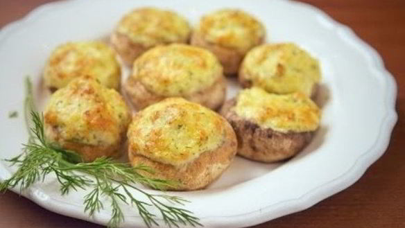 Рецепт Шампиньонов с сыром и чесноком в духовке