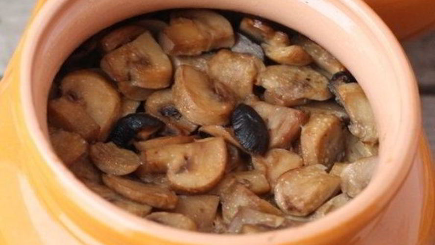 Рецепт шампиньонов в горшочках