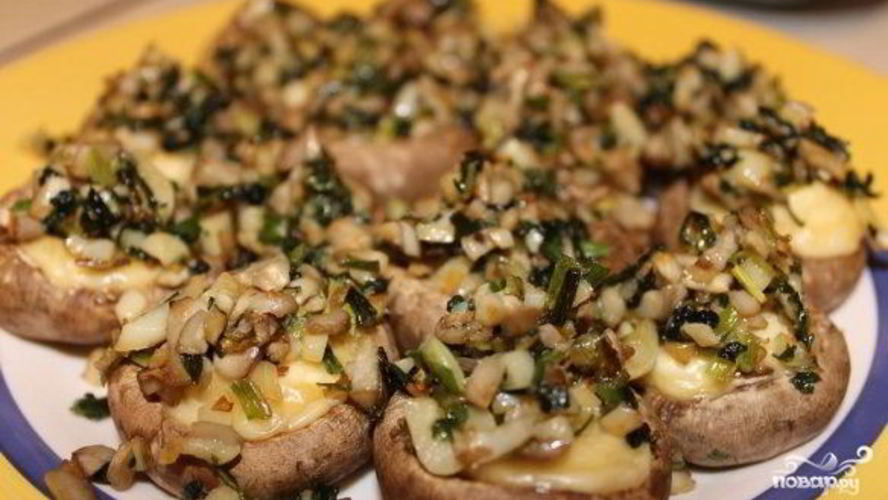 Рецепт шампиньонов, запеченных с сыром