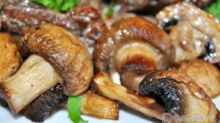 Рецепт запеченных в духовке шампиньоны