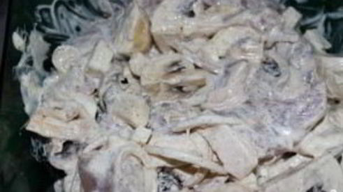 жареные грибы со свининой