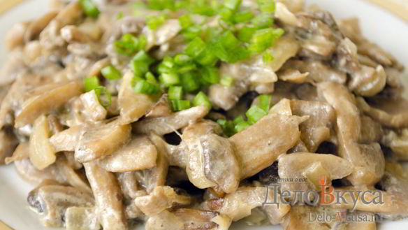 Рецепт Жареных шампиньонов со сметаной