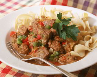 Гуляш из говяжьей печени