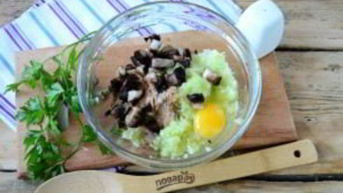 котлеты из кабачков с грибами