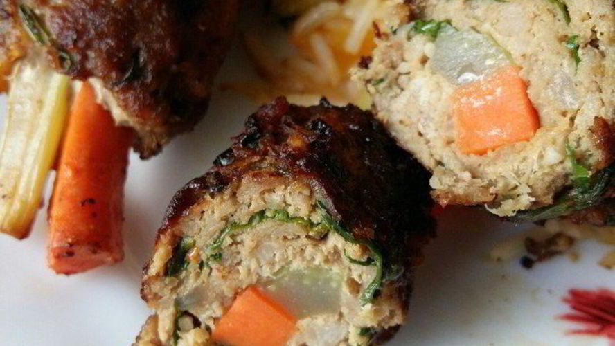 Рецепт котлет по-корейски на подушке из риса с овощами