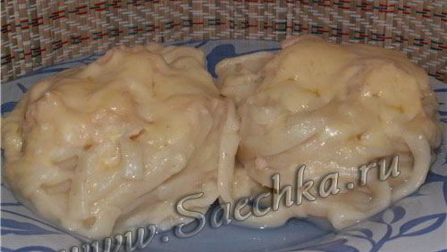 Рецепт лапши с сырным соусом