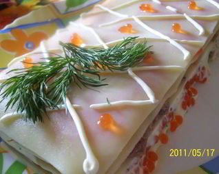 Холодная рыбная лазанья