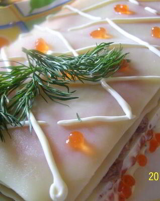 Холодная рыбная лазанья