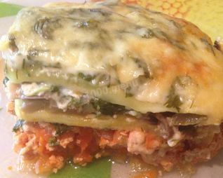 Лазанья из кабачков с грибами