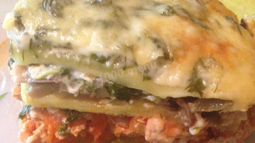 Рецепт лазаний из кабачков с грибами