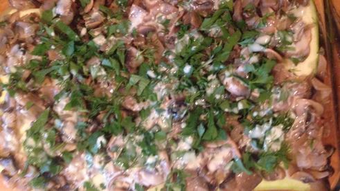 лазанья из кабачков с грибами