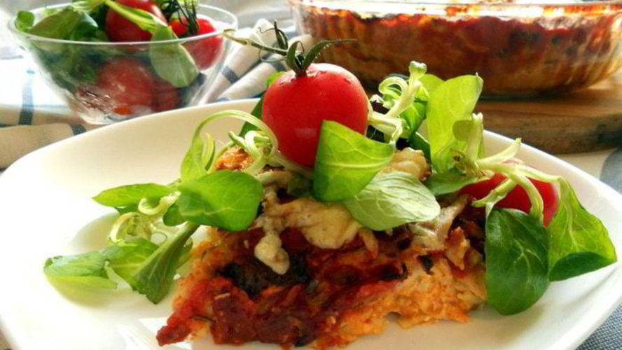 Рецепт лазаний из ржаных блинчиков с курицей, томатами и базиликом