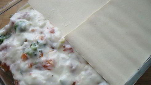 лазанья с брокколи, брюссельской капустой и грибами для гарфилда