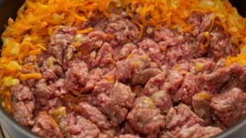 лазанья с фаршем и овощами