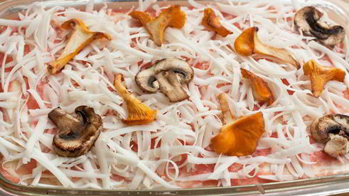 лазанья с грибами