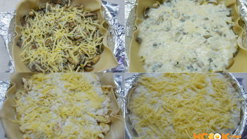 лазанья с курицей и шампиньонами